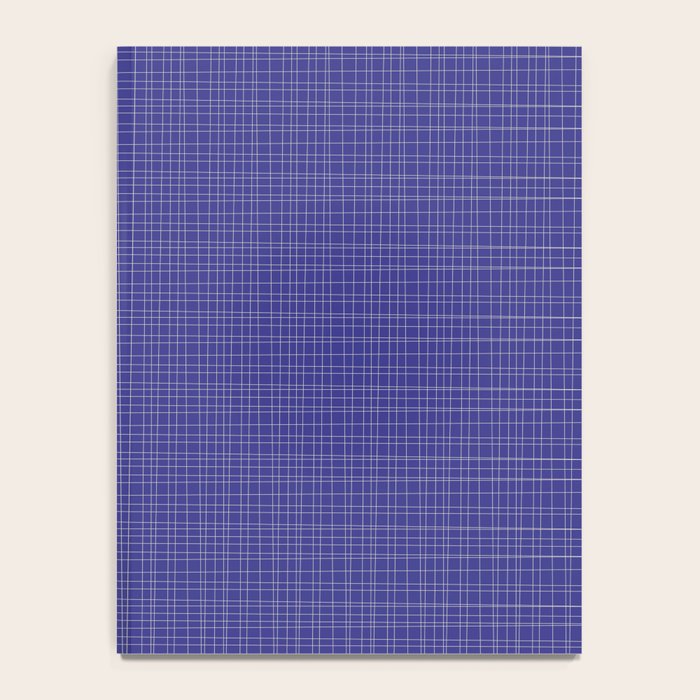 Bold Blue Minimalist Fine Weave Mid Century Modern Woven Line Pattern Notebook Gallery Image 4