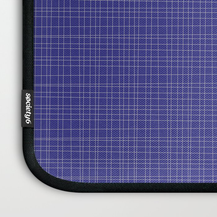 Bold Blue Minimalist Fine Weave Mid Century Modern Woven Line Pattern Laptop Sleeve Gallery Image 3