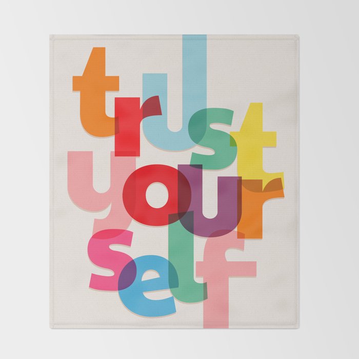 Trust Yourself Typography Throw Blanket Gallery Image 2