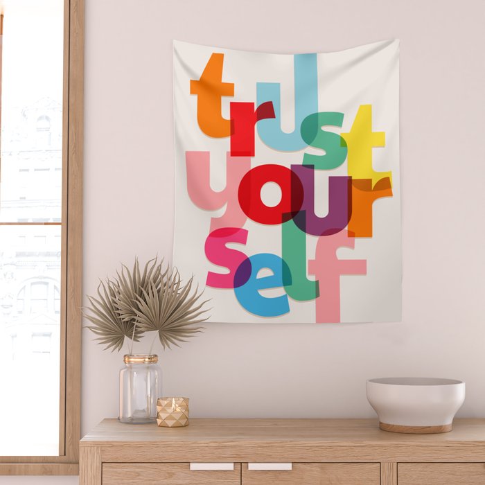 Trust Yourself Typography Wall Tapestry Gallery Image 2