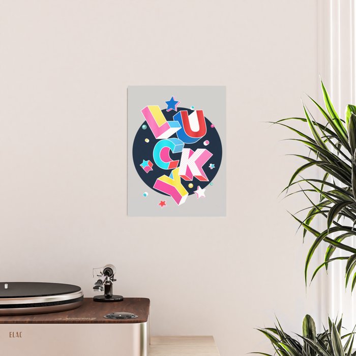 LUCKY Typography Poster Gallery Image 2