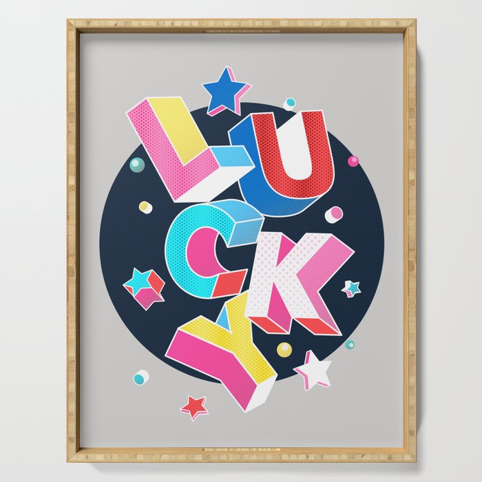 LUCKY Typography Serving Tray Gallery Image 1
