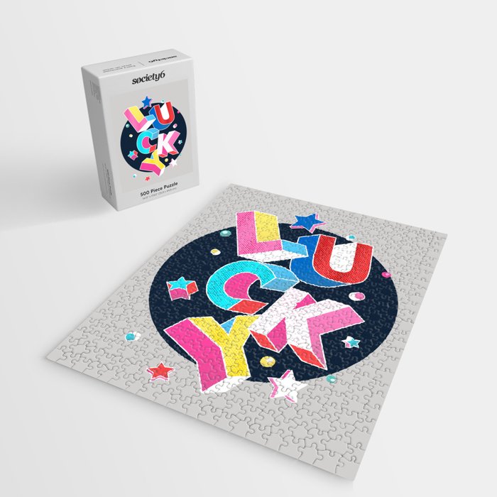 LUCKY Typography Jigsaw Puzzle Gallery Image 2