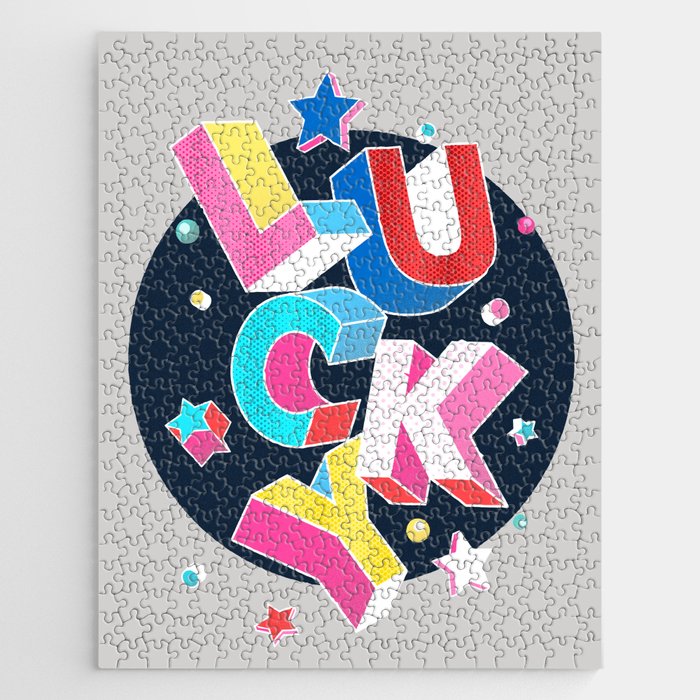 LUCKY Typography Jigsaw Puzzle Gallery Image 1