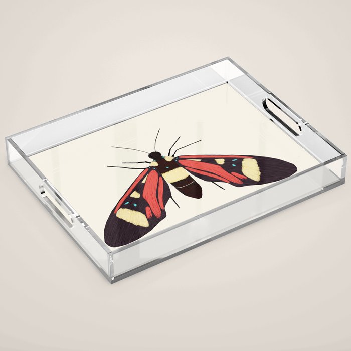  red butterfly Acrylic Tray Gallery Image 1