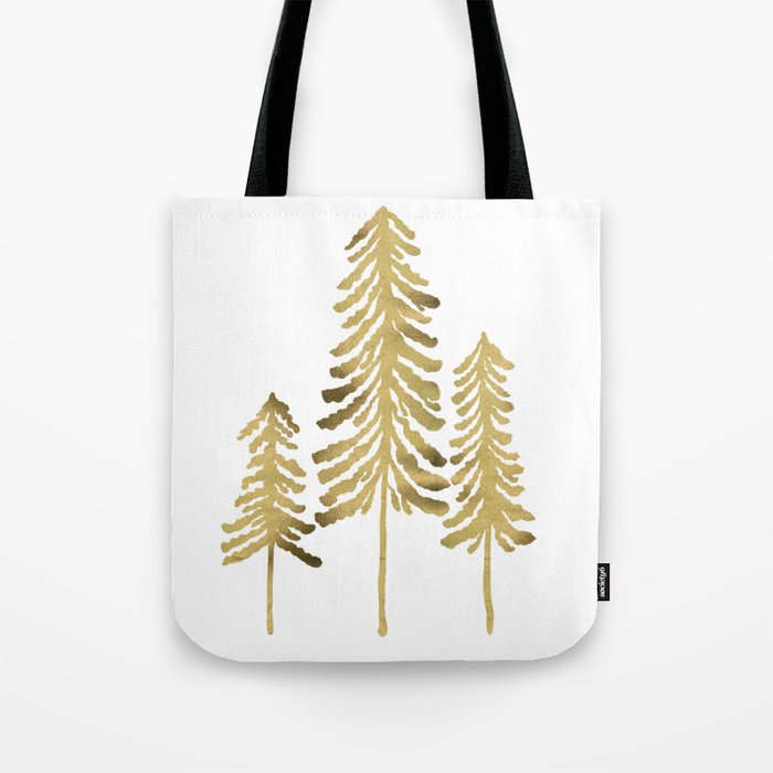 Pine Trees - Gold Palette Tote Bag Gallery Image 1