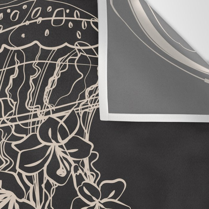 Minimal Floral Jellyfishes 2 Wall Tapestry Gallery Image 3