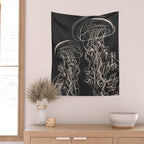 Minimal Floral Jellyfishes 2 Wall Tapestry Gallery Image 2