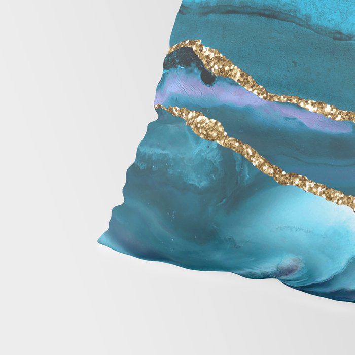Abstract  Iceblue  And Gold Emerald Marble Landscape  Pillow Sham Gallery Image 4