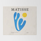 Blue Leaf & Sun: Matisse Paper Cutouts I Throw Blanket Gallery Image 2