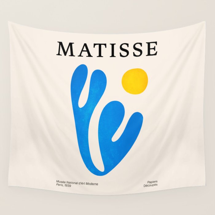Blue Leaf & Sun: Matisse Paper Cutouts I Wall Tapestry Gallery Image 1