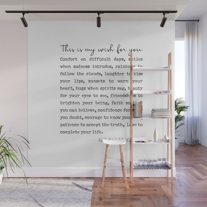 Ralph Waldo Emerson Quote, My Wish For You Wall Mural Gallery Image 1