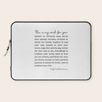Ralph Waldo Emerson Quote, My Wish For You Laptop Sleeve Gallery Image 1