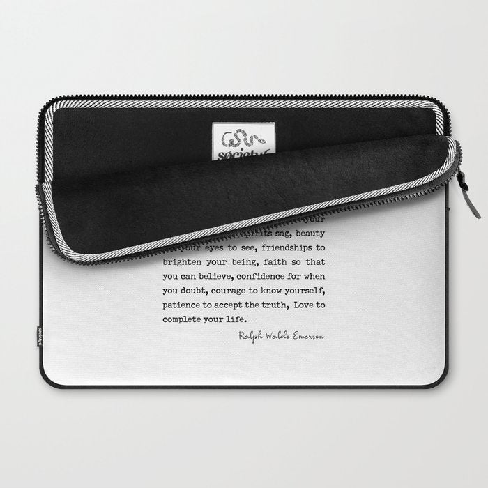 Ralph Waldo Emerson Quote, My Wish For You Laptop Sleeve Gallery Image 2
