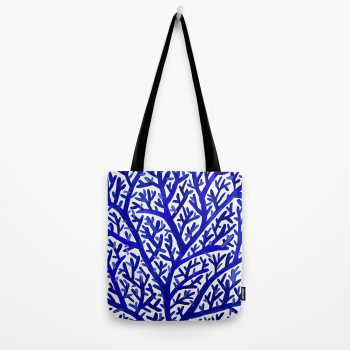 Fan Coral - Navy Tote Bag Gallery Image 2