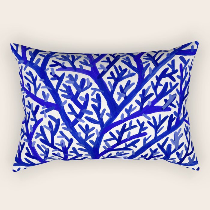Fan Coral - Navy Rectangular Pillow Gallery Image 1