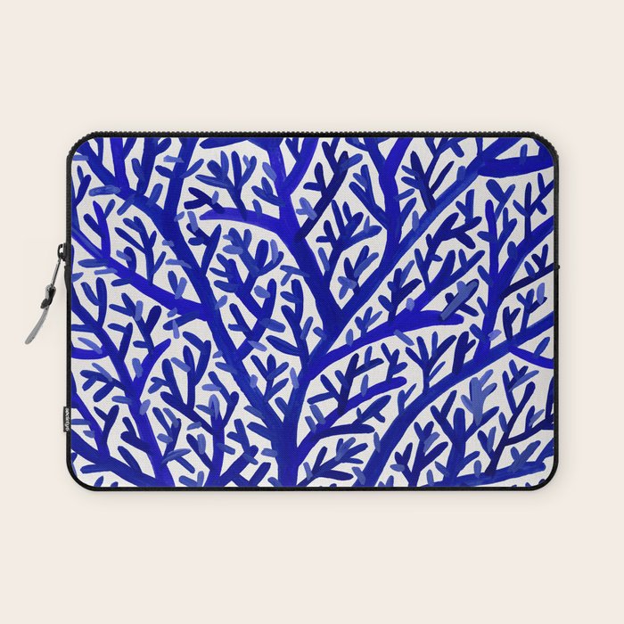 Fan Coral - Navy Laptop Sleeve Gallery Image 1