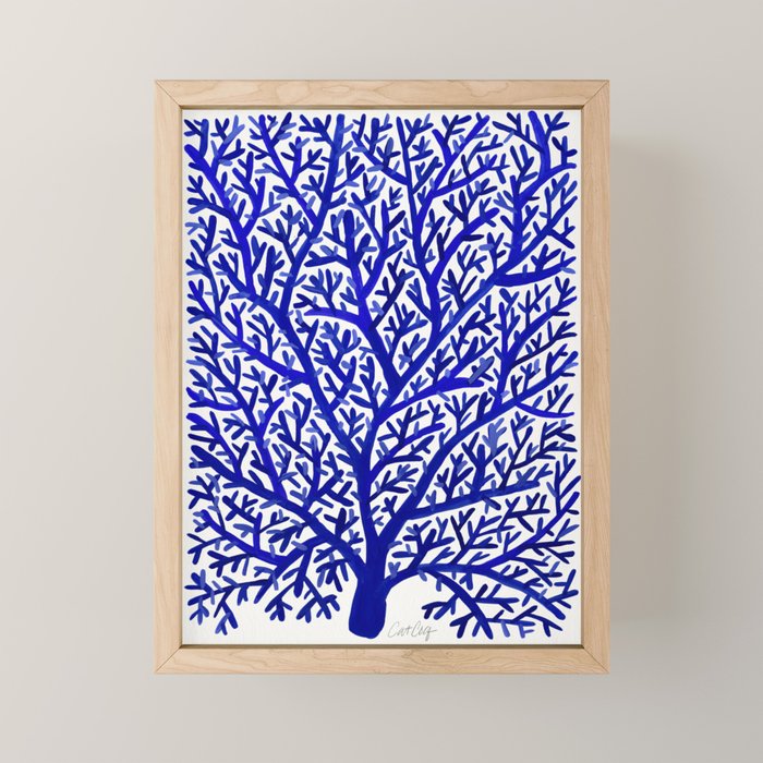 Fan Coral - Navy Mini Art Print Gallery Image 1