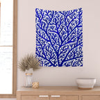 Fan Coral - Navy Wall Tapestry Gallery Image 2