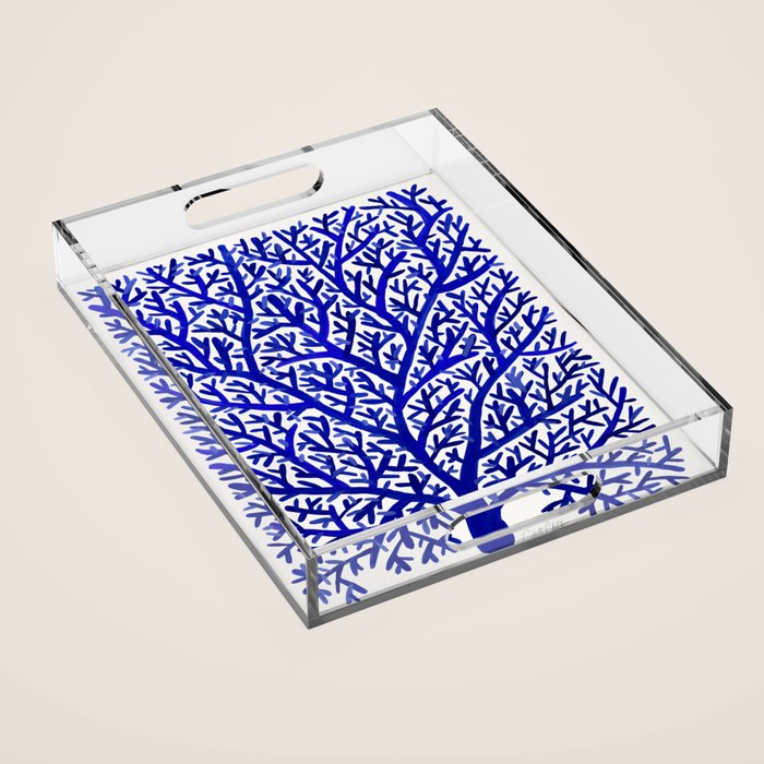 Fan Coral - Navy Acrylic Tray Gallery Image 1