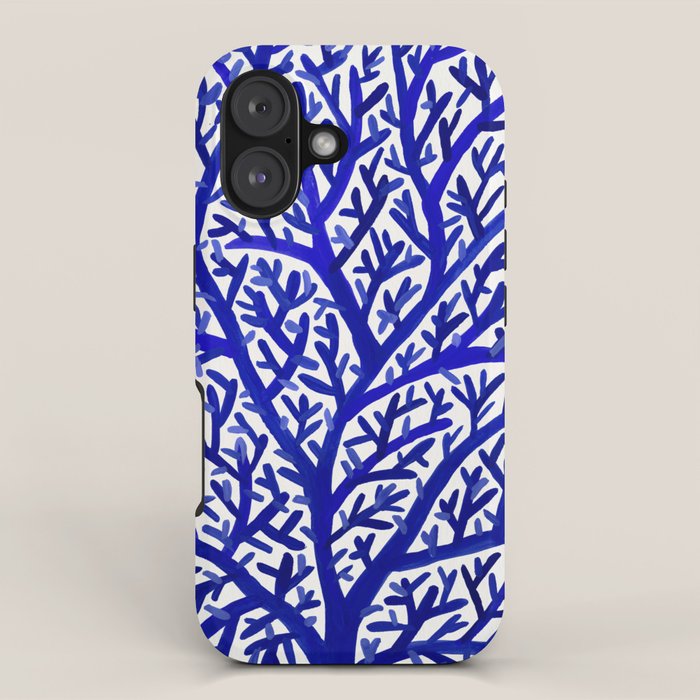 Fan Coral - Navy iPhone Case Gallery Image 1