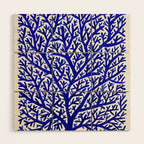 Fan Coral - Navy Wood Wall Art Gallery Image 1