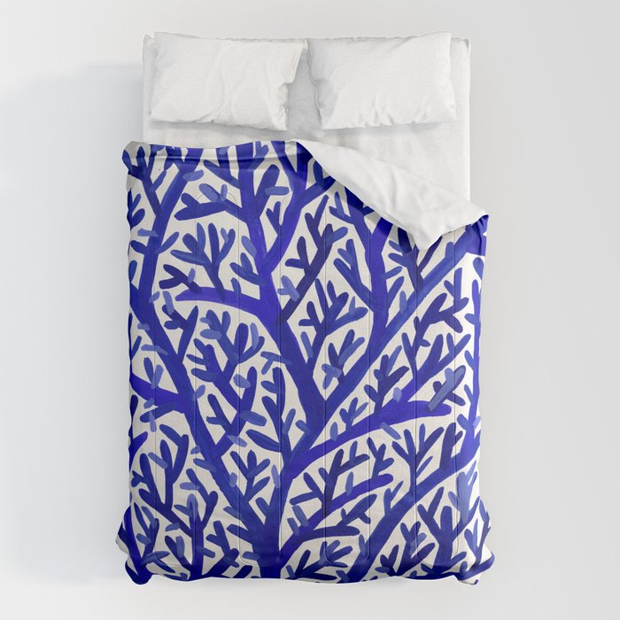 Fan Coral - Navy Comforter Gallery Image 1