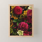Vintage & Shabby Chic - Mystical Night Roses Bouquet Mini Art Print Gallery Image 1