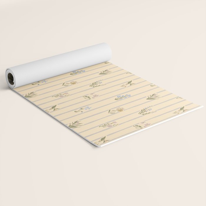 Cozy Cottage Flowers With Stripes Yoga Mat Gallery Image 2