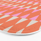 Abstract Triangles Pattern in Pink and Orange Bath Mat Gallery Image 3