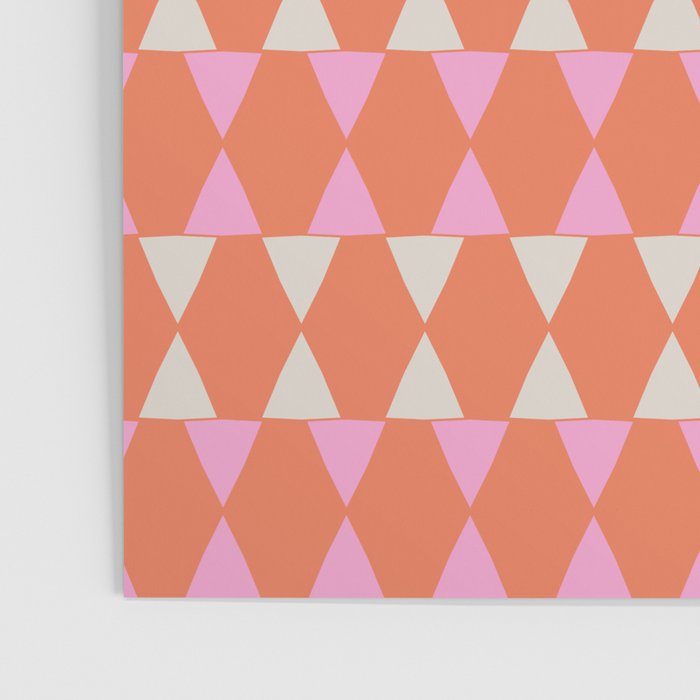 Abstract Triangles Pattern in Pink and Orange Poster Gallery Image 3