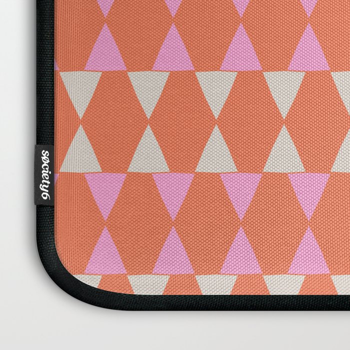 Abstract Triangles Pattern in Pink and Orange Laptop Sleeve Gallery Image 3