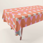 Abstract Triangles Pattern in Pink and Orange Tablecloth Gallery Image 1