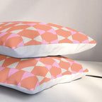 Abstract Triangles Pattern in Pink and Orange Pillow Sham Gallery Image 3