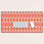 Abstract Triangles Pattern in Pink and Orange Desk Mat Gallery Image 1