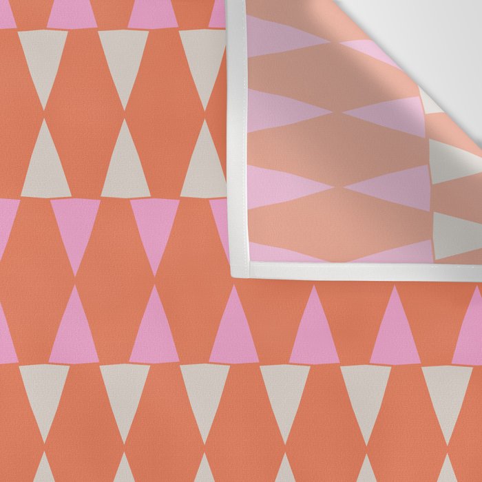 Abstract Triangles Pattern in Pink and Orange Wall Tapestry Gallery Image 3