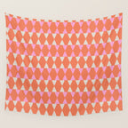 Abstract Triangles Pattern in Pink and Orange Wall Tapestry Gallery Image 4