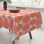 Abstract Triangles Pattern in Pink and Orange Tablecloth Gallery Image 3