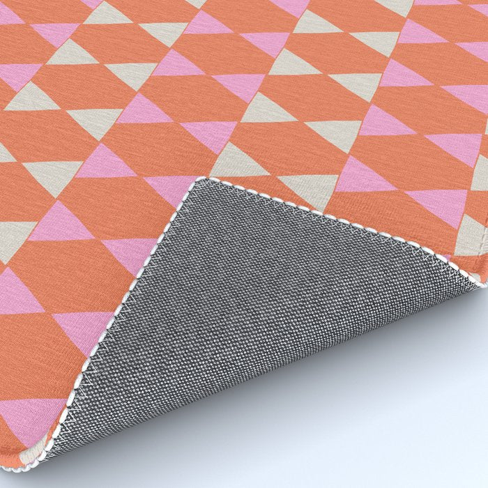Abstract Triangles Pattern in Pink and Orange Rug Gallery Image 4