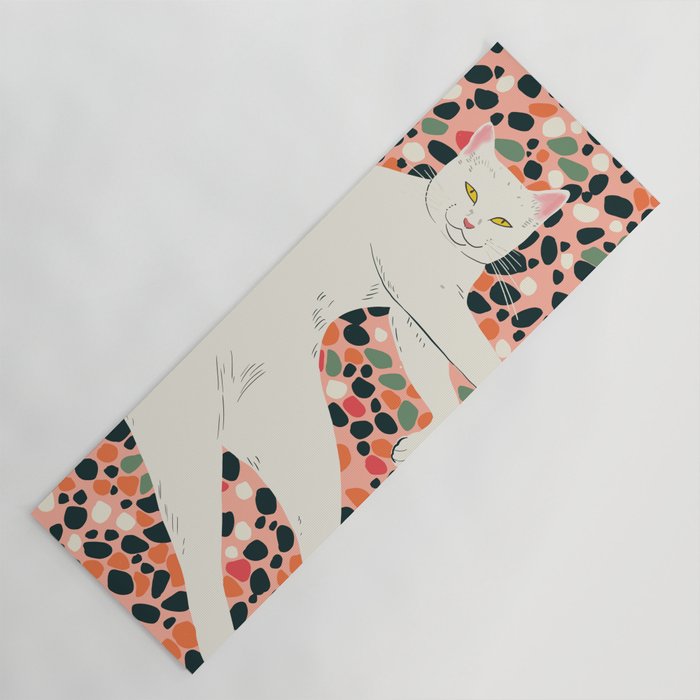 Cat Stretching Yoga Mat Gallery Image 1