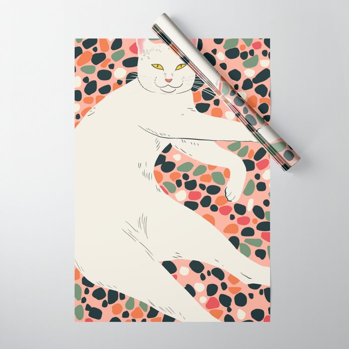 Cat Stretching Wrapping Paper Gallery Image 1
