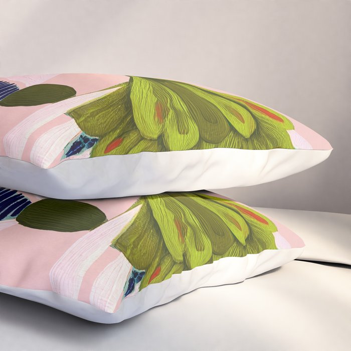 Snowdrop Trio on Blush Pink Pillow Sham Gallery Image 3