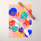 Keep Growing - Tropical plant on peach Wrapping Paper Gallery Image 1