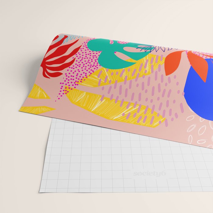 Keep Growing - Tropical plant on peach Wrapping Paper Gallery Image 2