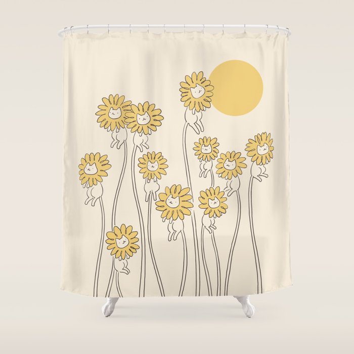 Cat and Plant 45 Shower Curtain Gallery Image 1