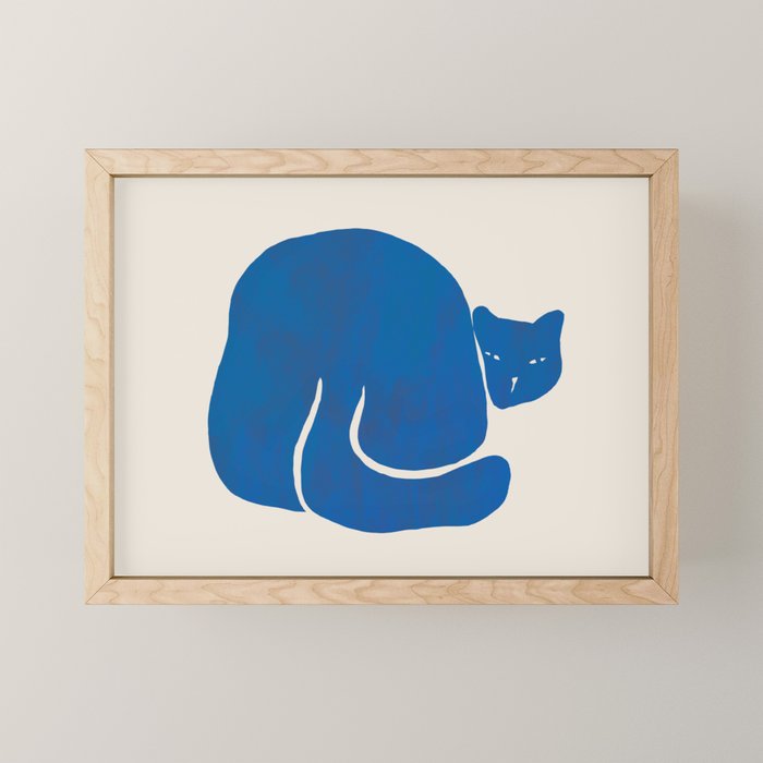 Blue cat Mini Art Print Gallery Image 1