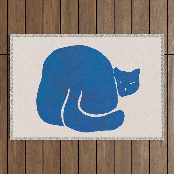 Blue cat Outdoor Rug Gallery Image 1