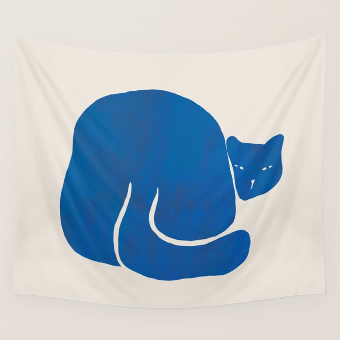 Blue cat Wall Tapestry Gallery Image 1