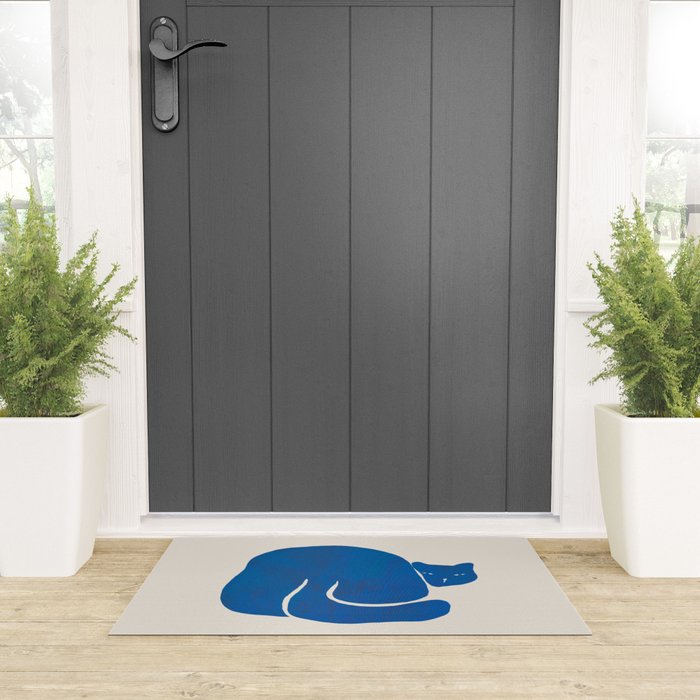 Blue cat Welcome Mat Gallery Image 3