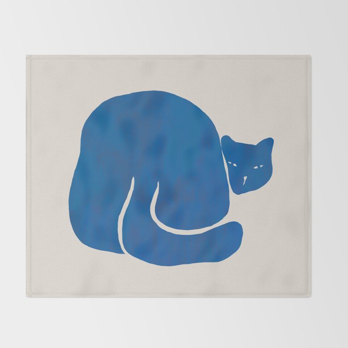 Blue cat Throw Blanket Gallery Image 2